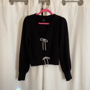 NWOT! Black Sweater with Bow Accents